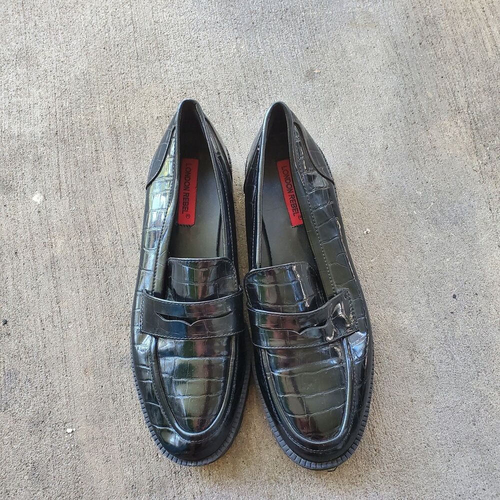 London Rebel Black Loafer Size 41 (10.5)